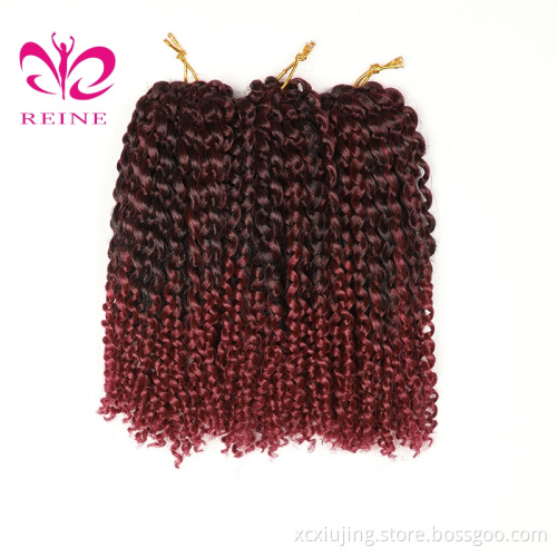Hot selling Mali bob 8inch 3pcs Synthetic Afro twist braid kinky curly crochet braids hair